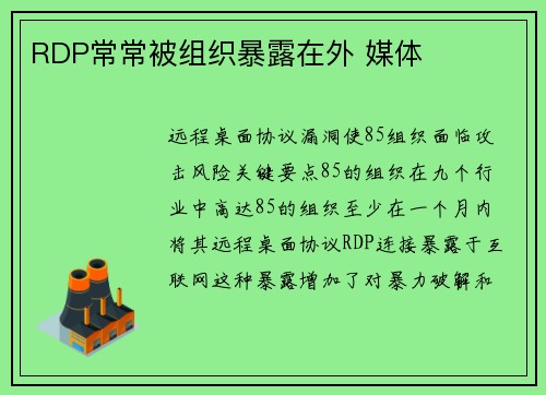 RDP常常被组织暴露在外 媒体